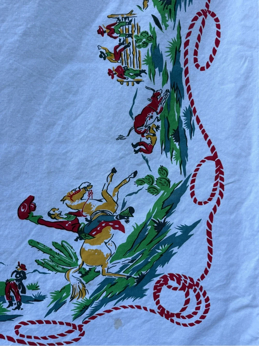 Retro style moda home cowboy western Rodeo rope Print Tablecloth 50”x50” cotton